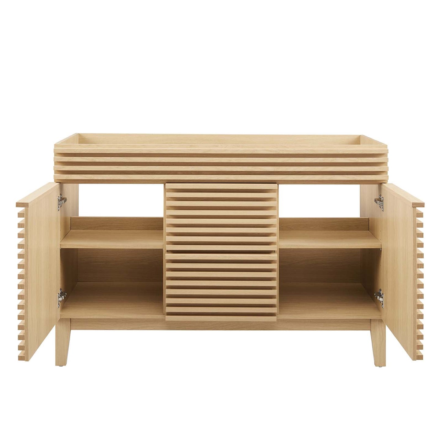 Render 48" Double Sink Compatible (Not Included) Bathroom Vanity Cabinet Oak EEI-4342-OAK