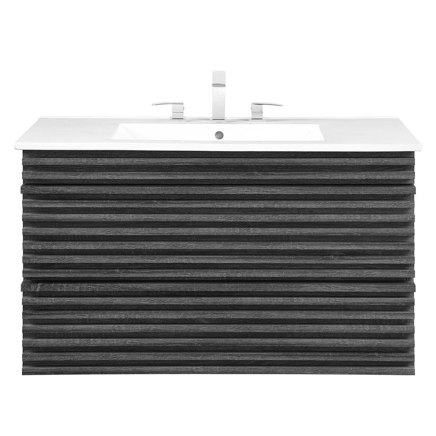 Render 36" Wall-Mount Bathroom Vanity Charcoal White EEI-4436-CHA-WHI