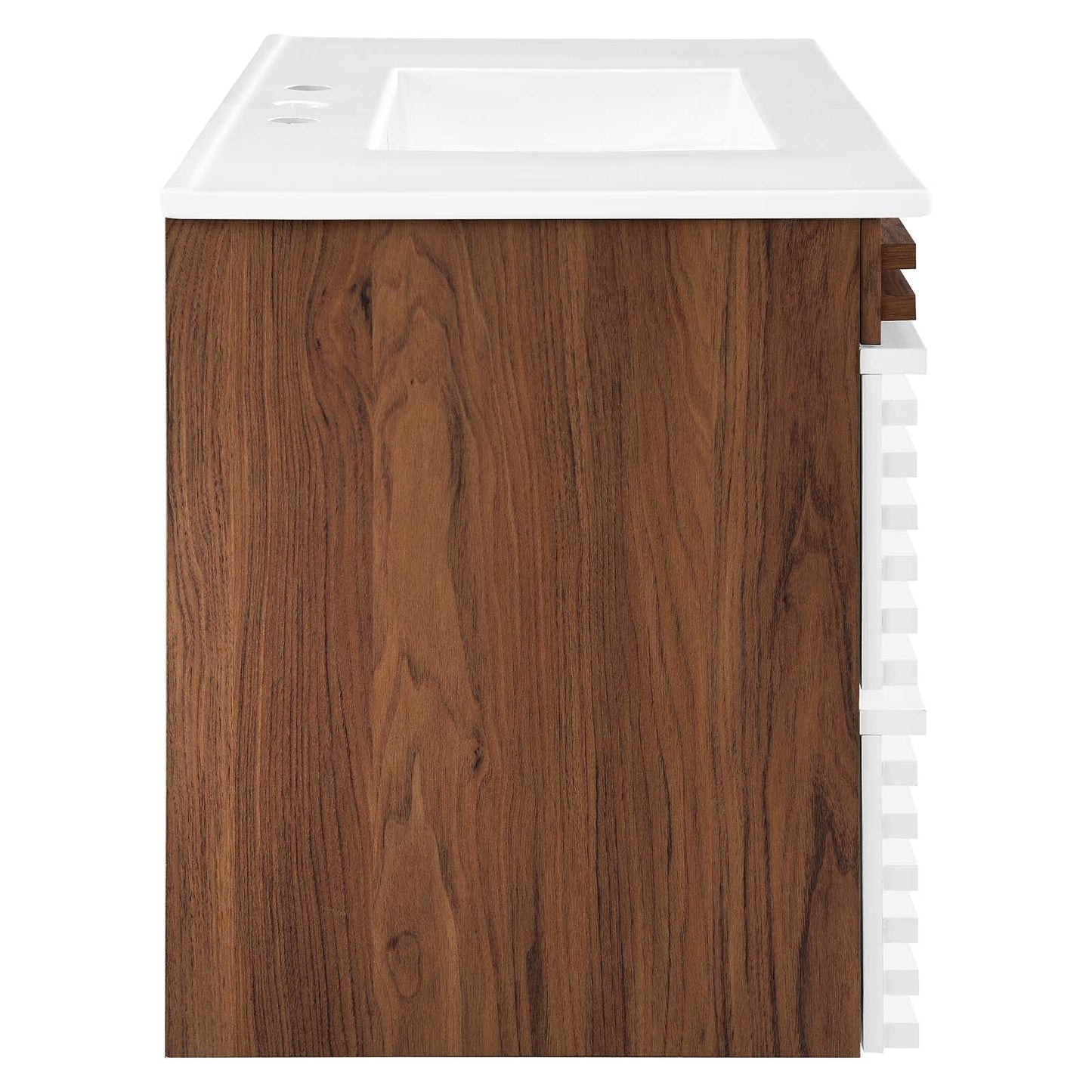 Render 36" Wall-Mount Bathroom Vanity White Walnut White EEI-4436-WHI-WAL-WHI