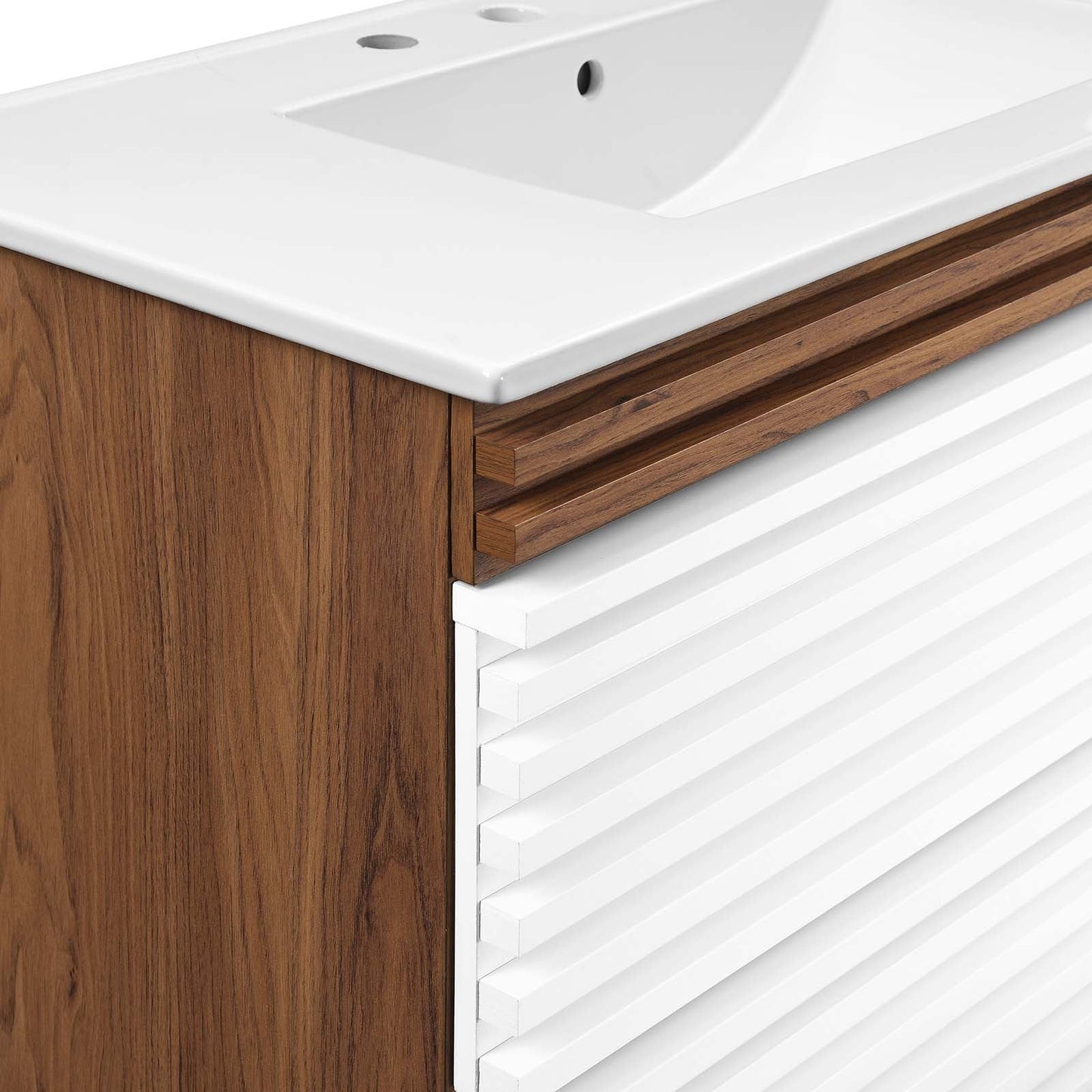 Render 36" Wall-Mount Bathroom Vanity White Walnut White EEI-4436-WHI-WAL-WHI