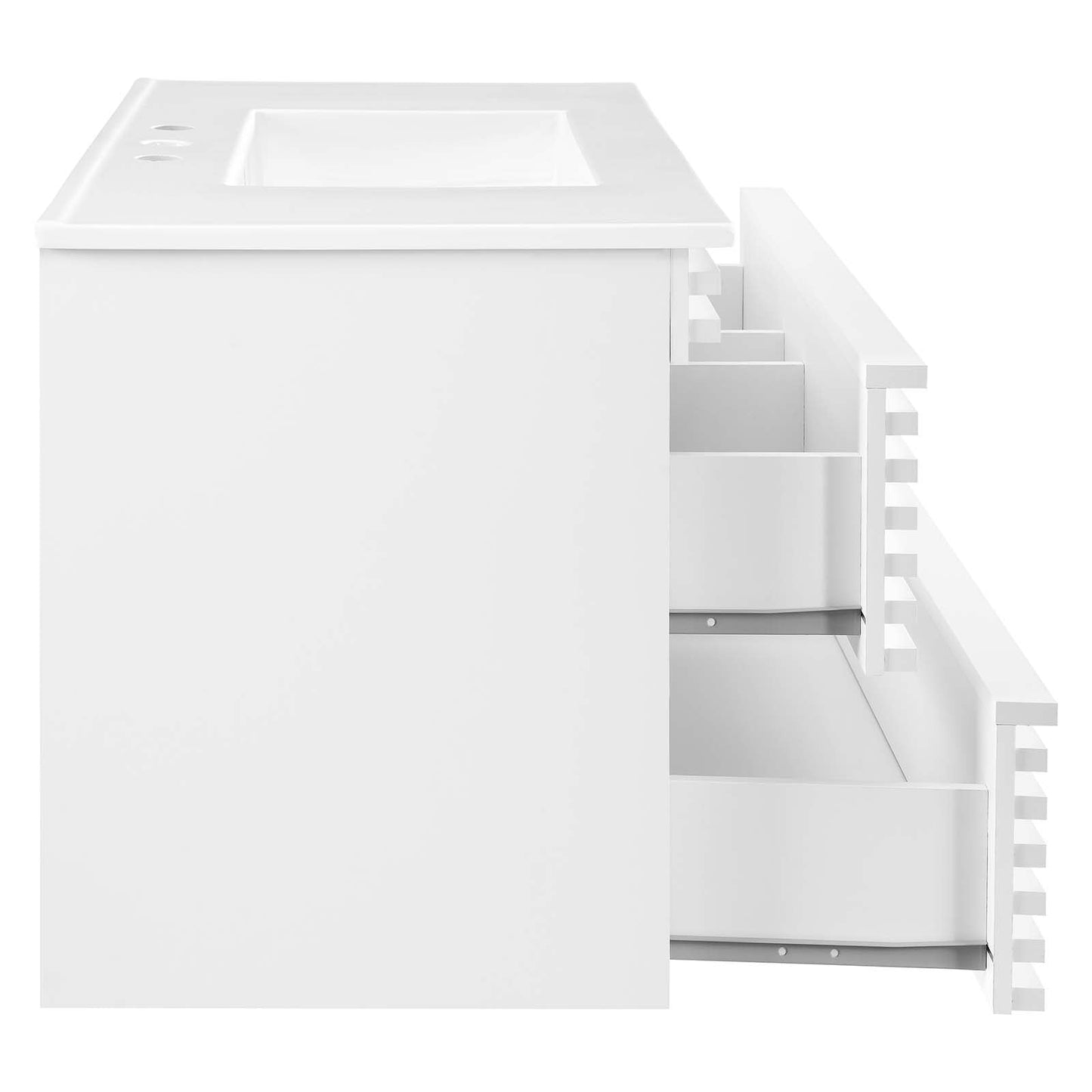 Render 36" Wall-Mount Bathroom Vanity White White EEI-4436-WHI-WHI