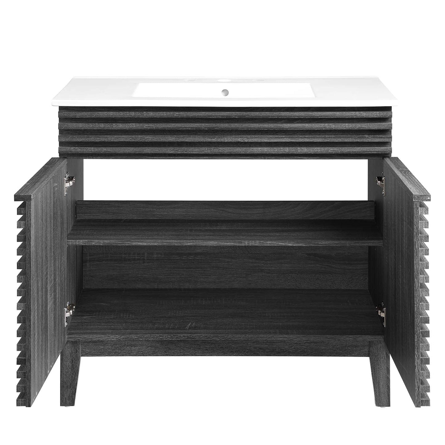 Render 36" Bathroom Vanity Charcoal White EEI-4437-CHA-WHI