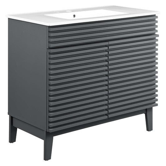 Render 36" Bathroom Vanity Gray White EEI-4437-GRY-WHI