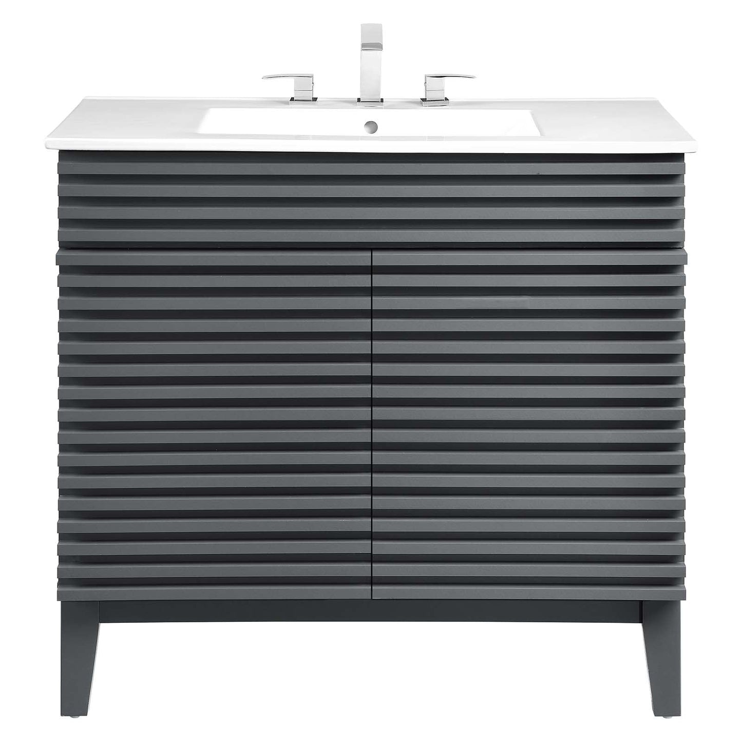 Render 36" Bathroom Vanity Gray White EEI-4437-GRY-WHI