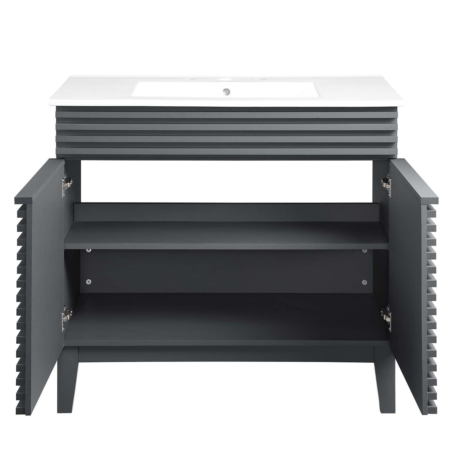 Render 36" Bathroom Vanity Gray White EEI-4437-GRY-WHI