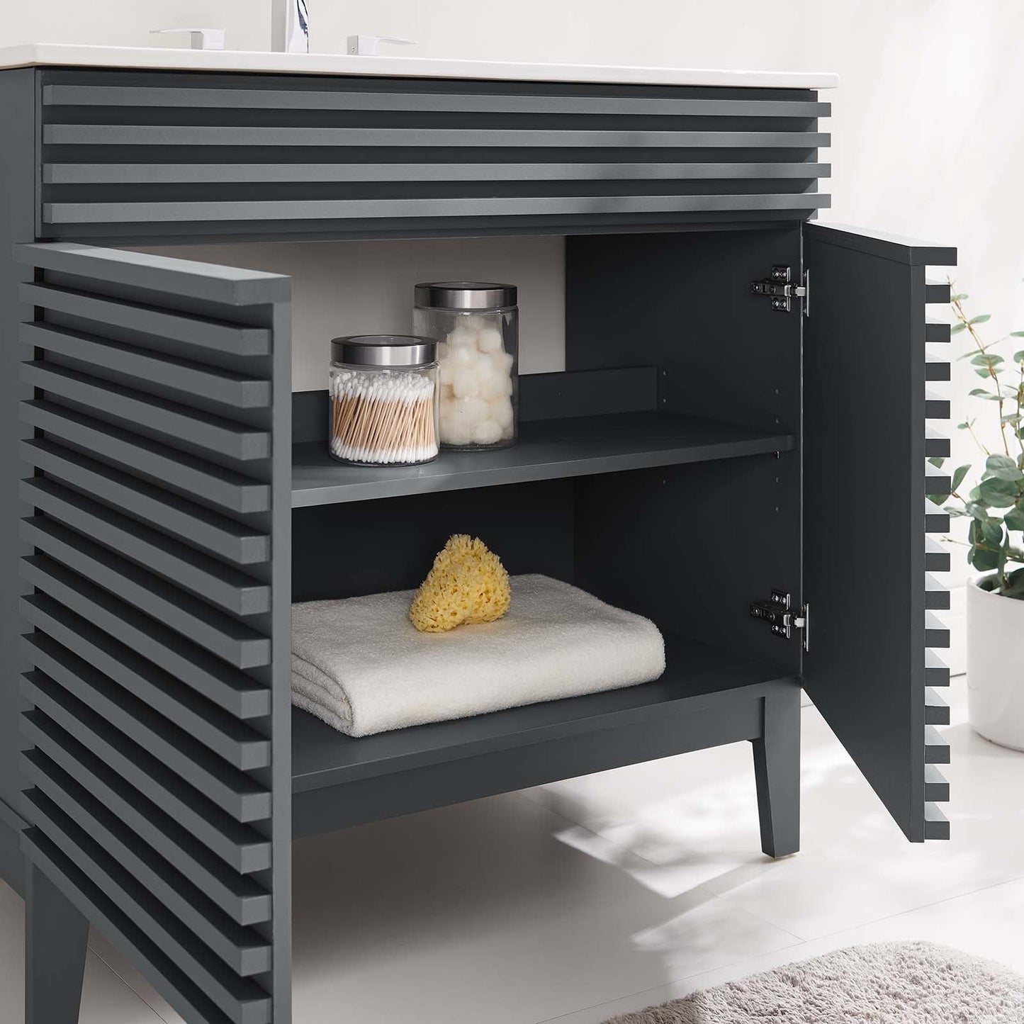 Render 36" Bathroom Vanity Gray White EEI-4437-GRY-WHI