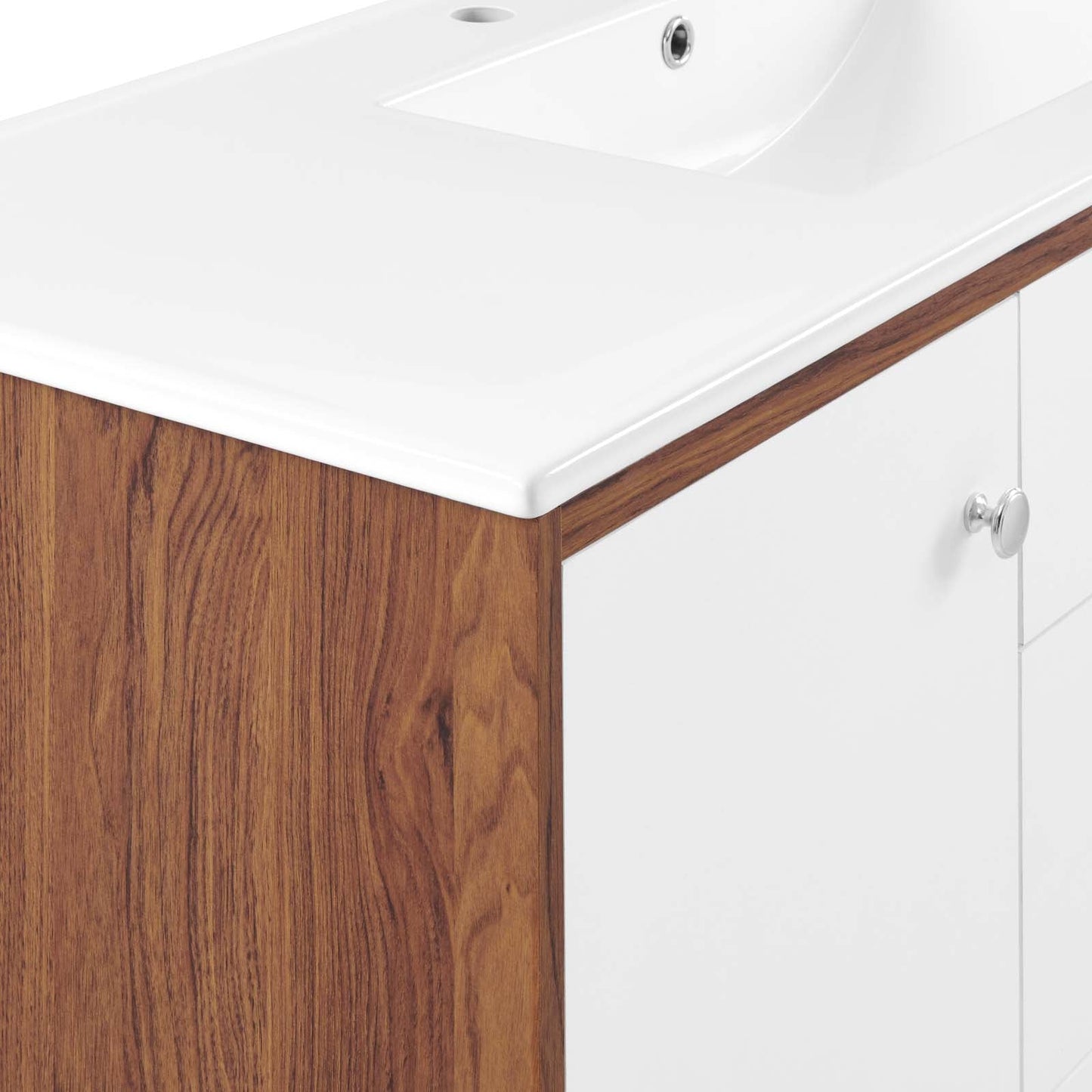 Transmit 48" Single Sink Bathroom Vanity Walnut White EEI-4438-WAL-WHI