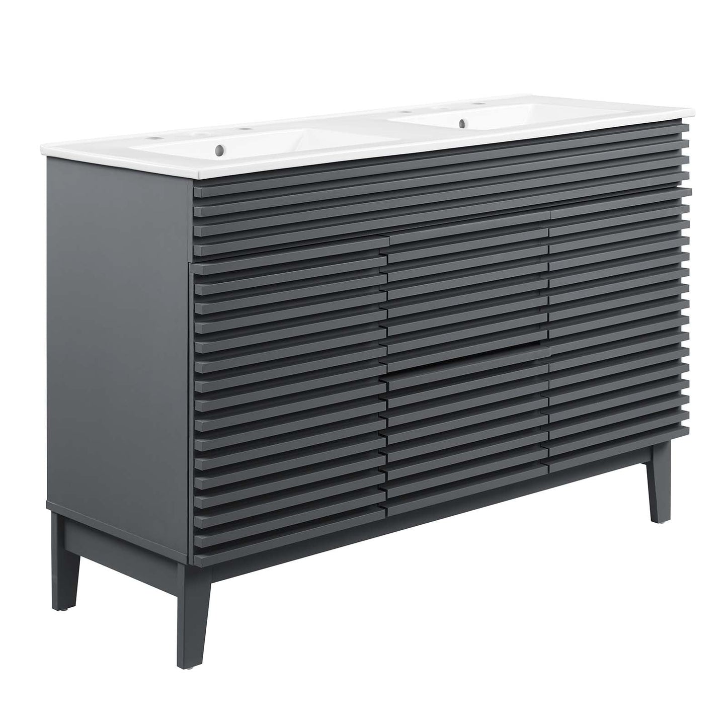 Render 48" Double Sink Bathroom Vanity Gray White EEI-4441-GRY-WHI