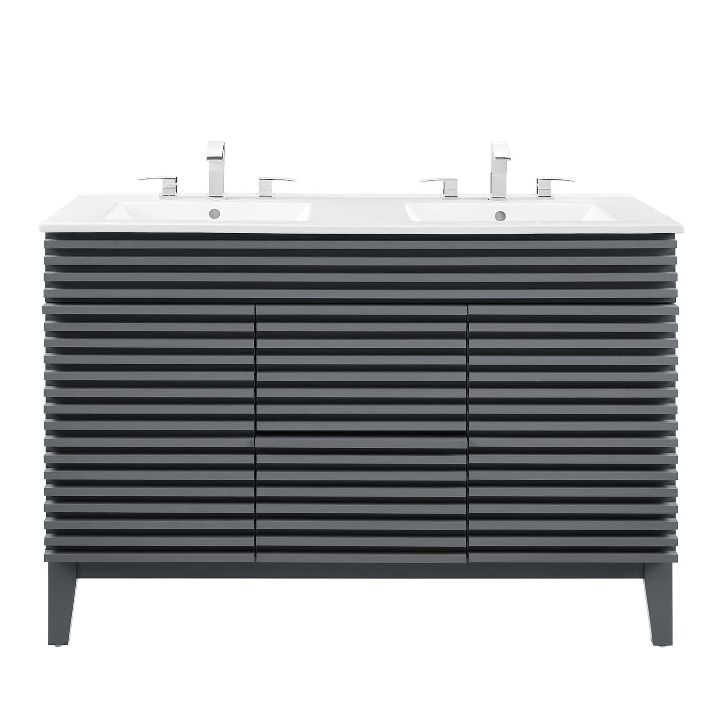 Render 48" Double Sink Bathroom Vanity Gray White EEI-4441-GRY-WHI