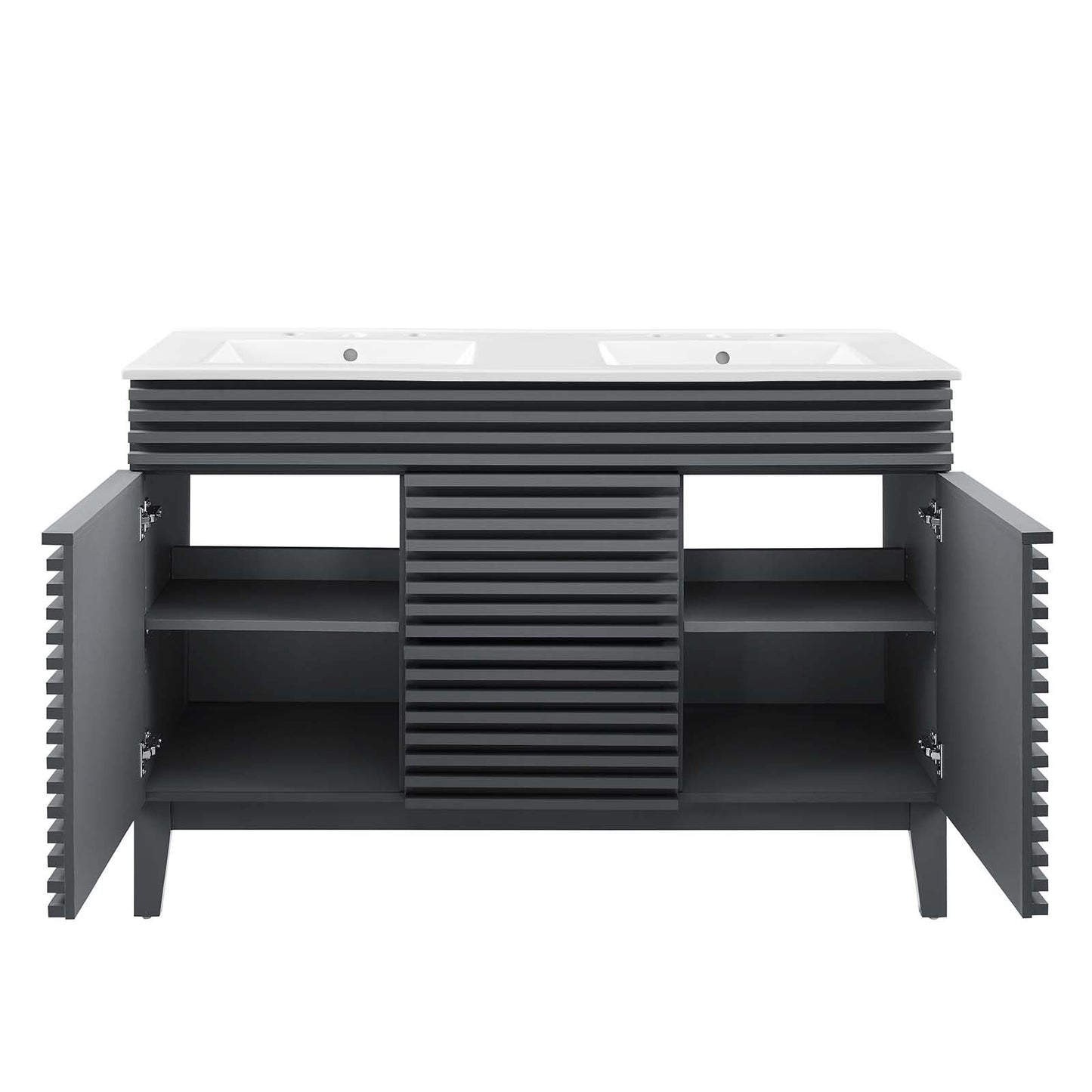 Render 48" Double Sink Bathroom Vanity Gray White EEI-4441-GRY-WHI