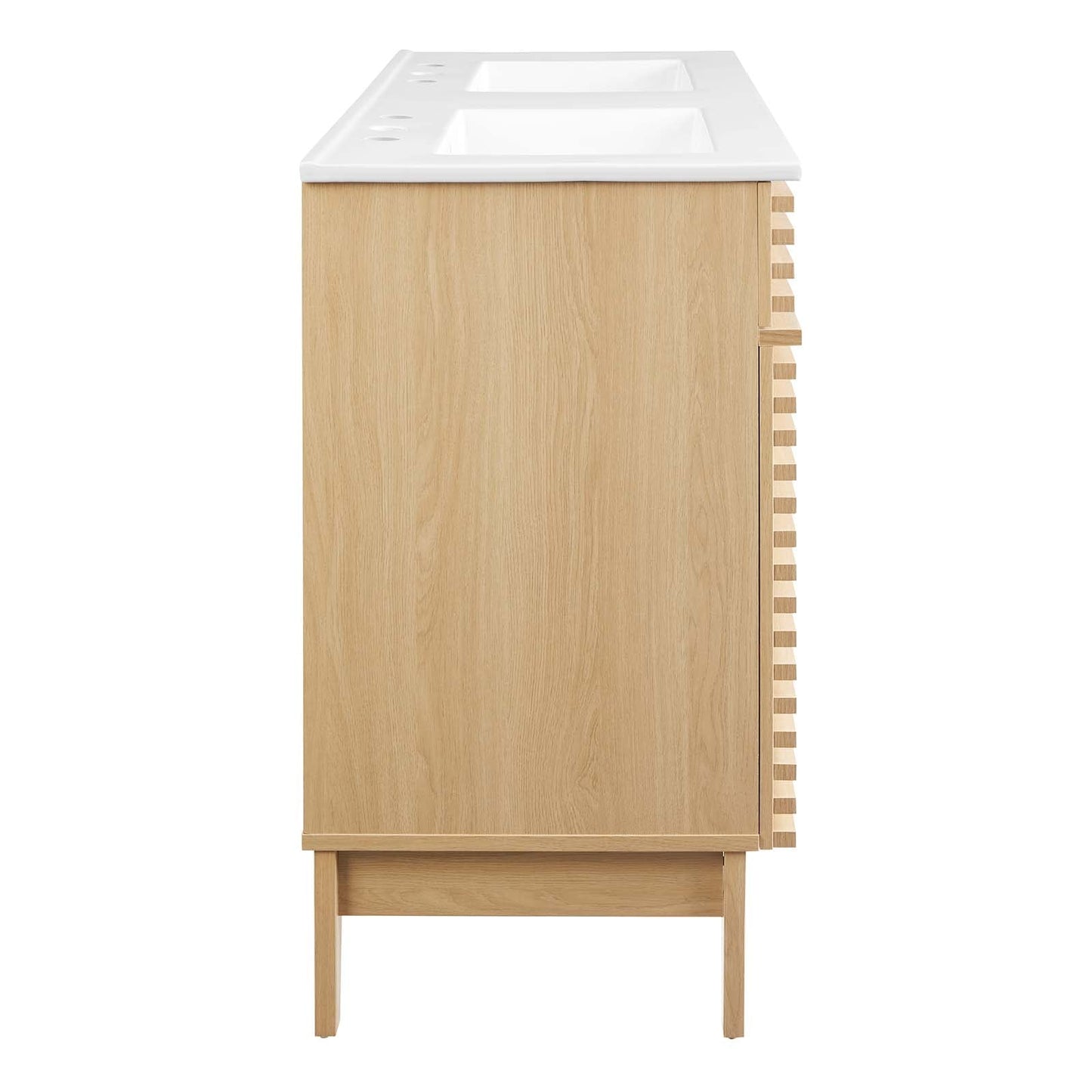 Render 48" Double Sink Bathroom Vanity Oak White EEI-4441-OAK-WHI