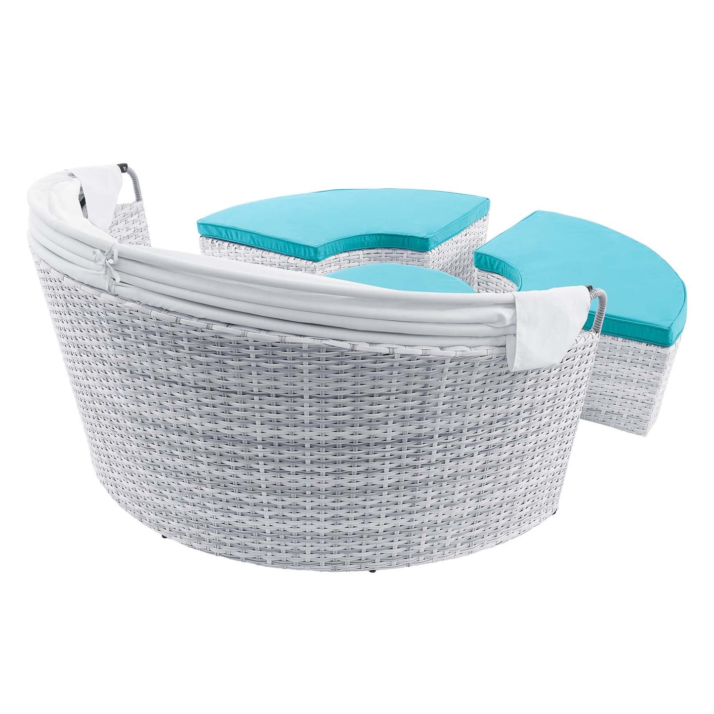 Scottsdale Canopy Sunbrella® Outdoor Patio Daybed Light Gray Aruba EEI-4443-LGR-ARU