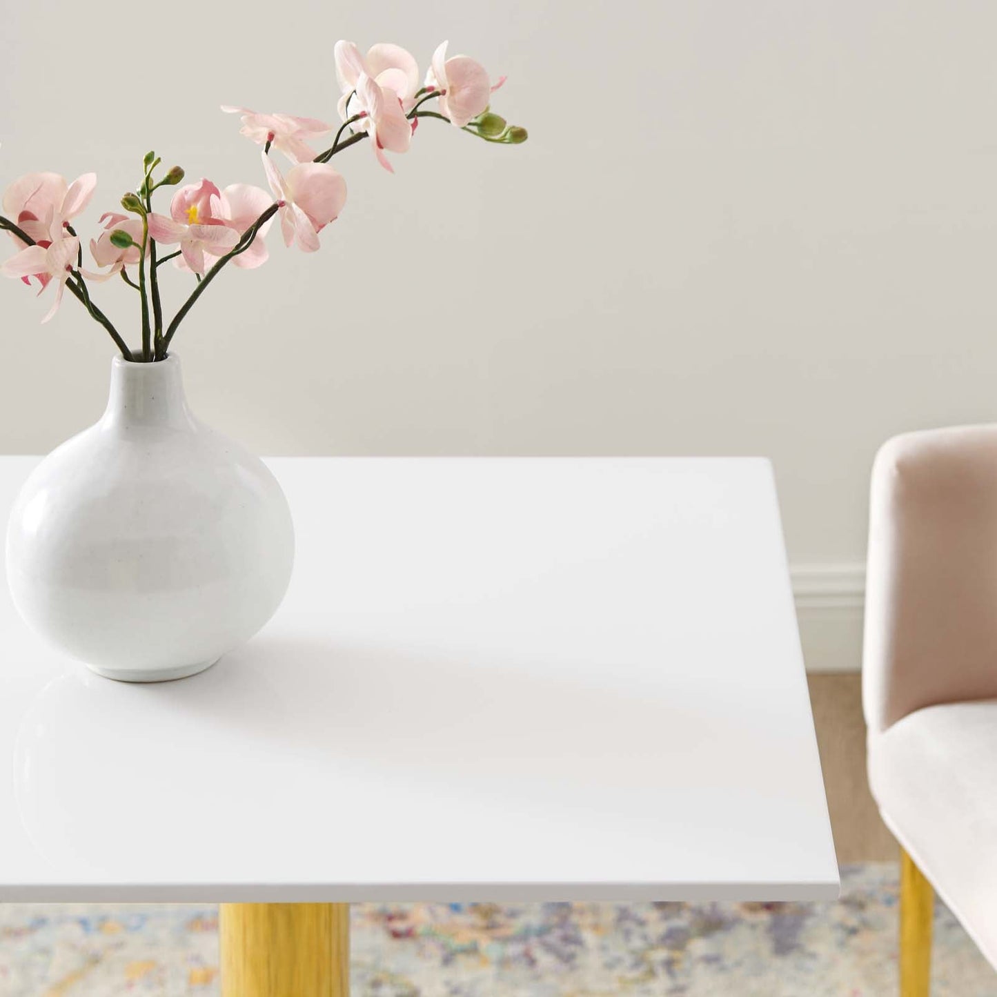 Verne 24" Square Dining Table Gold