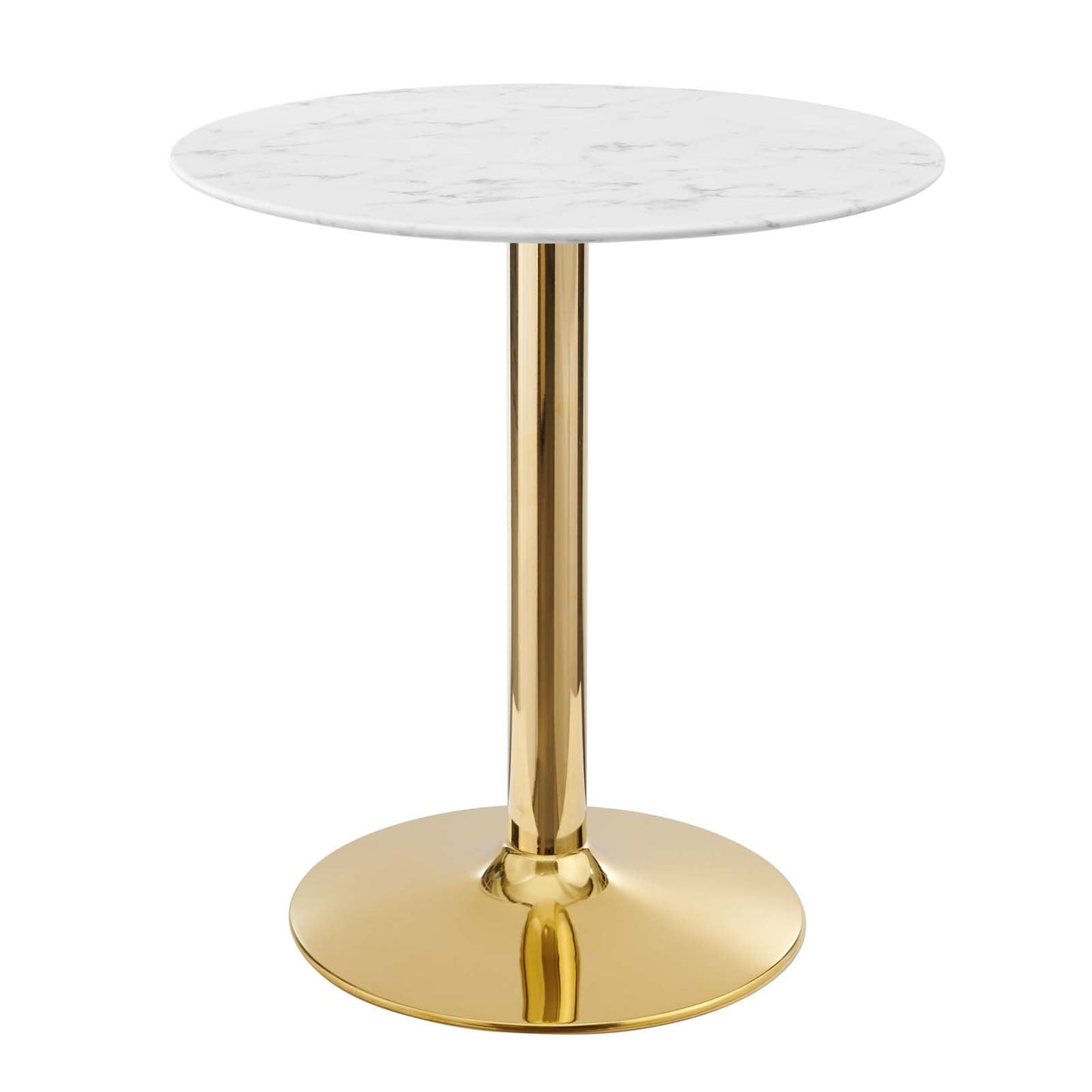 Verne 28" Artificial Marble Dining Table Gold