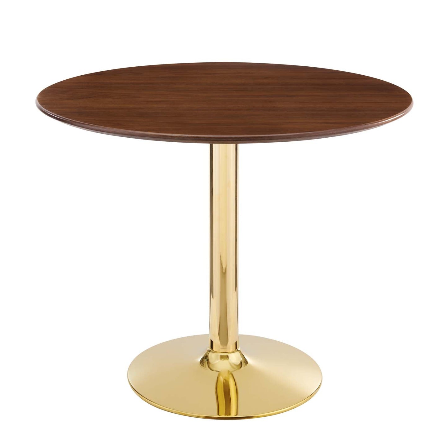 Verne 35" Artificial Marble Dining Table with Gold Base