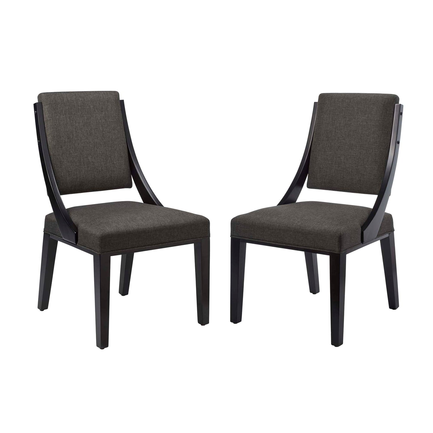 Cambridge Upholstered Fabric Dining Chairs Set of 2 by Modway EEI-4553-GRY