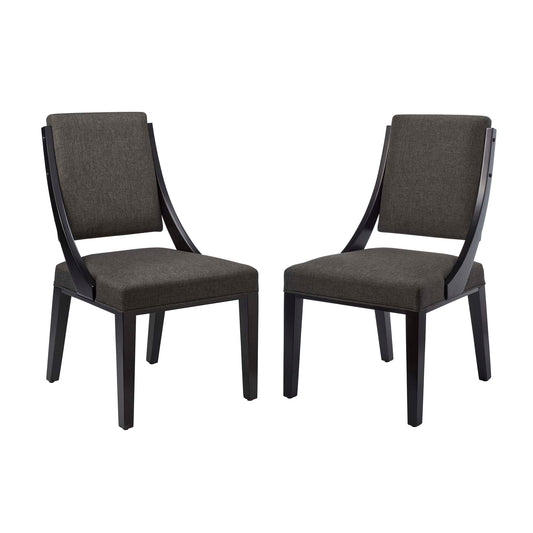 Cambridge Upholstered Fabric Dining Chairs Set of 2 by Modway EEI-4553-GRY