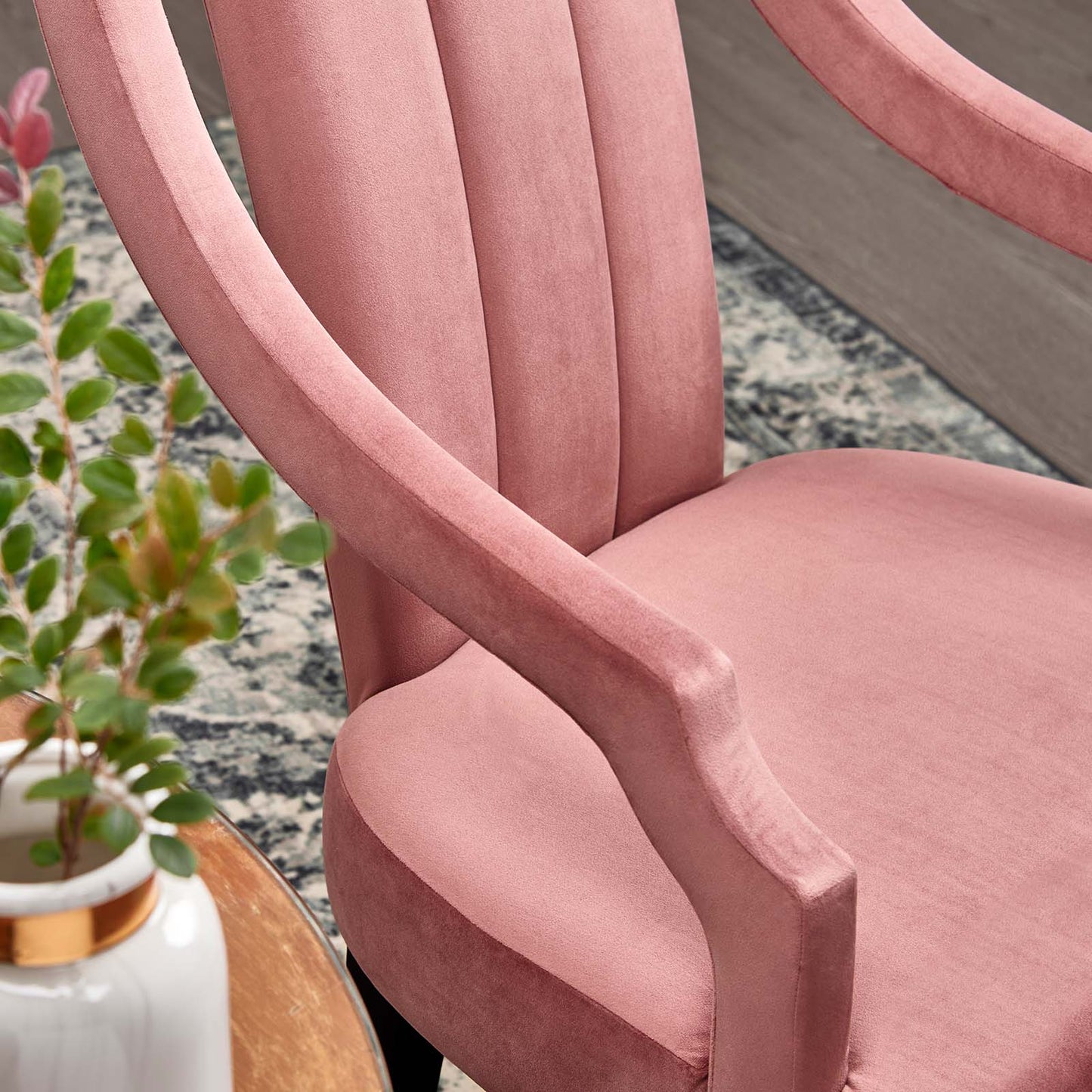 Virtue Performance Velvet Dining Chairs - Set of 2 Dusty Rose EEI-4554-DUS