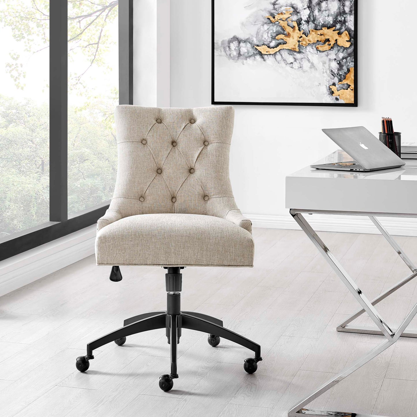 Regent Tufted Fabric Office Chair by Modway EEI-4572-BLK-BEI