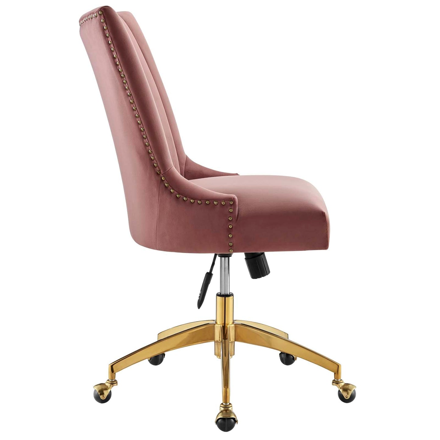 Empower Channel Tufted Performance Velvet Office Chair Gold Dusty Rose EEI-4575-GLD-DUS