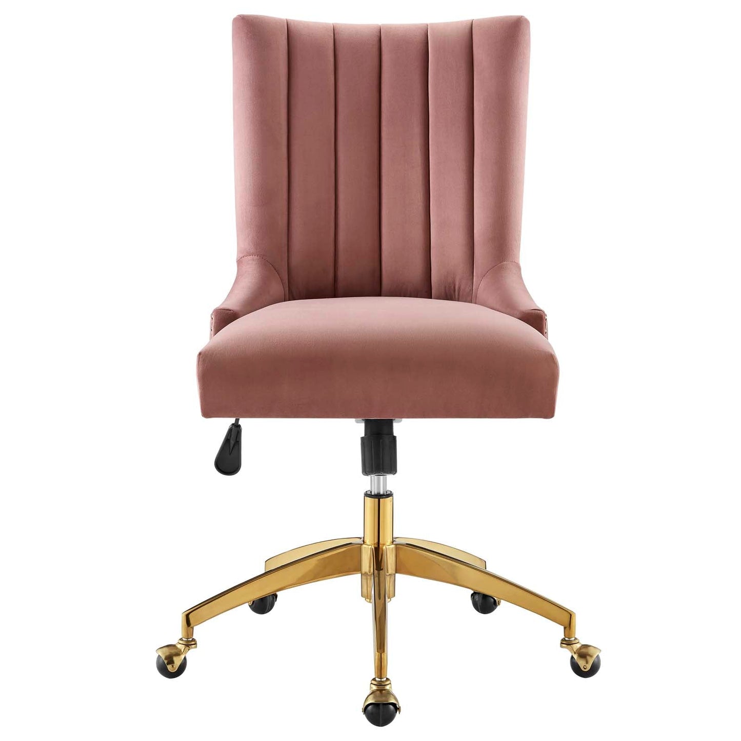 Empower Channel Tufted Performance Velvet Office Chair Gold Dusty Rose EEI-4575-GLD-DUS