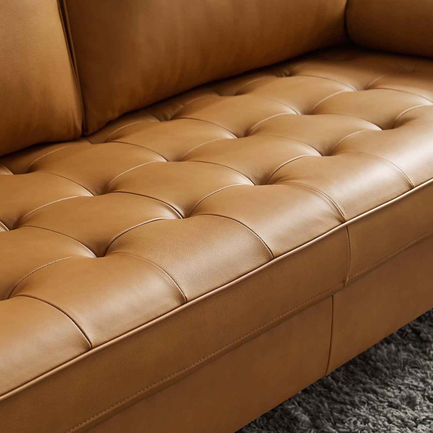 Valour Leather Sofa - Upholstered Faux Leather Sofa - 81" Sofa