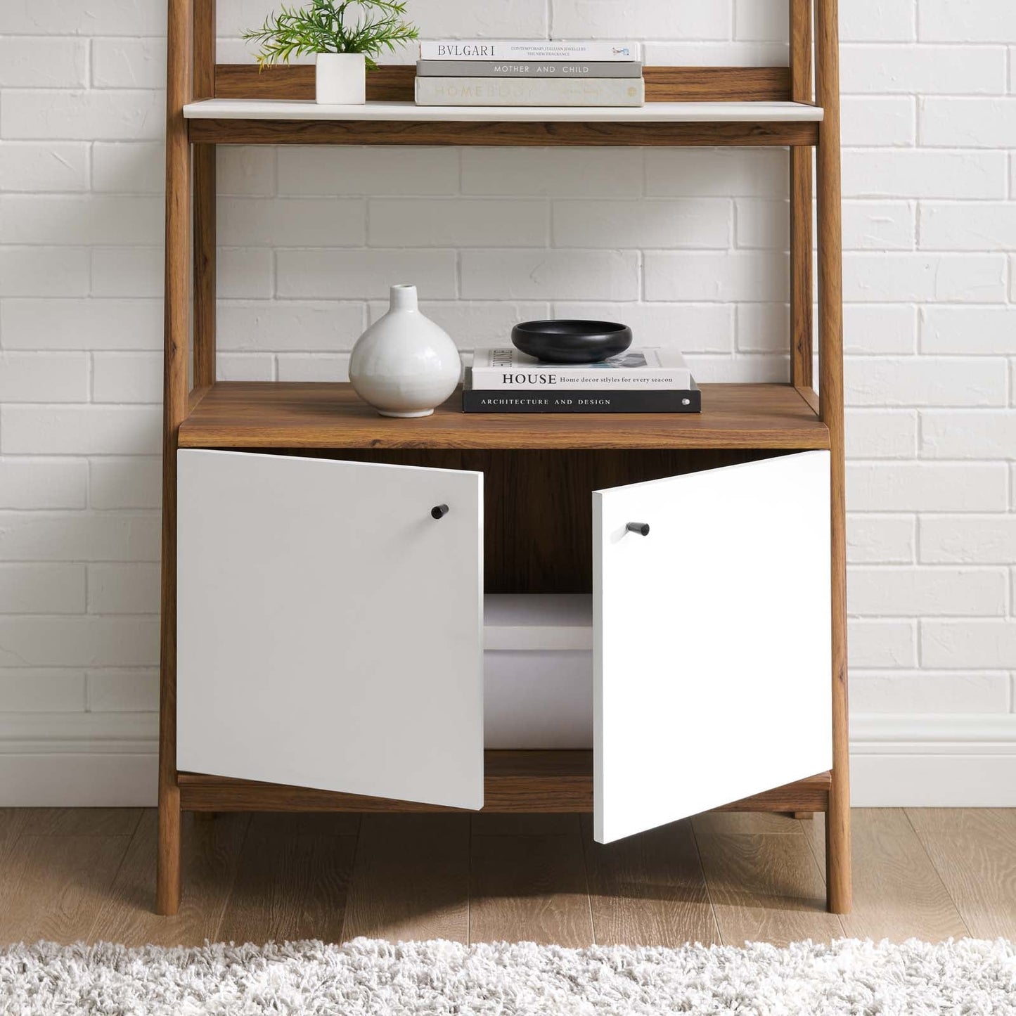 Bixby 33" Bookshelf Walnut White EEI-4656-WAL-WHI