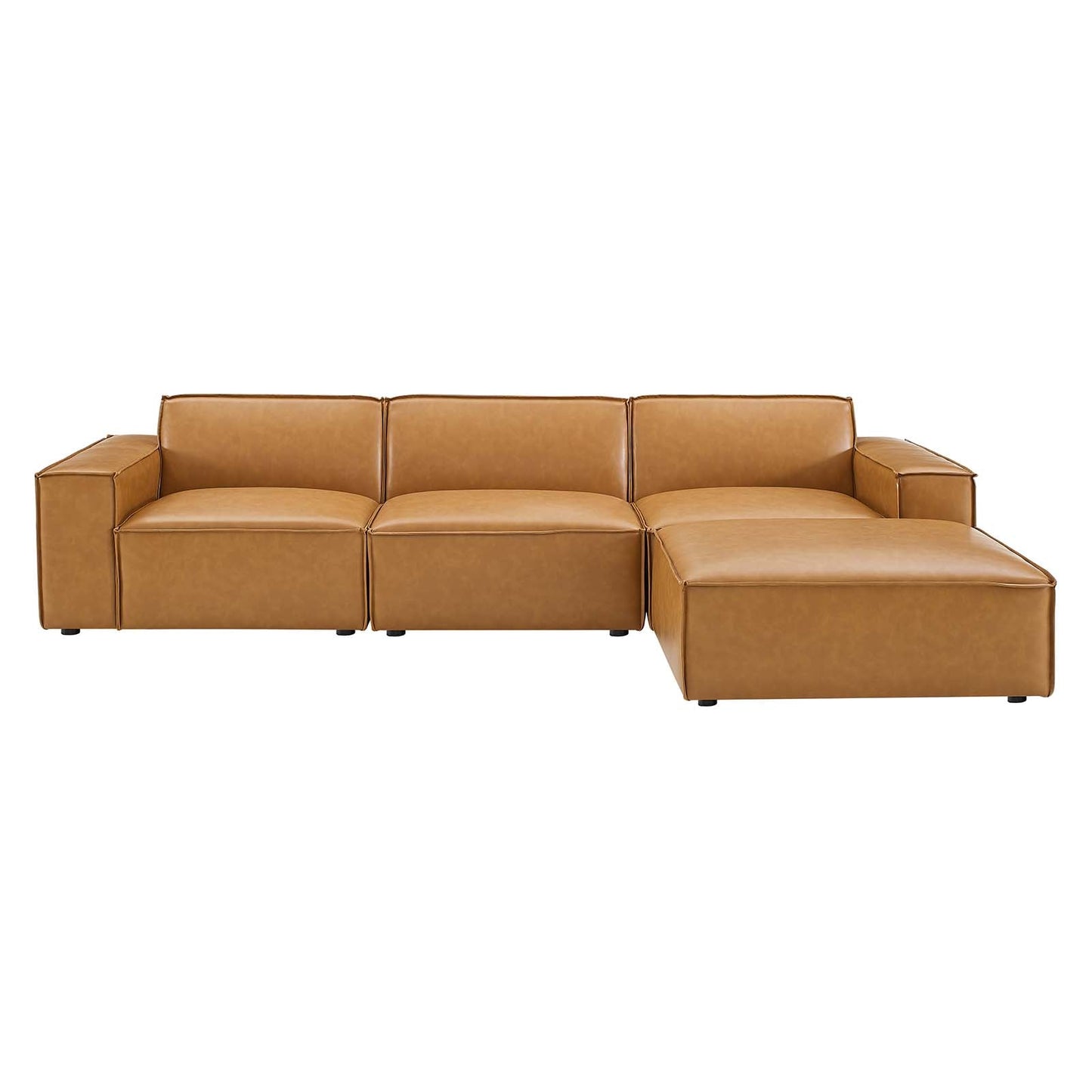 Restore 4-Piece Vegan Leather Sectional Sofa Tan EEI-4709-TAN