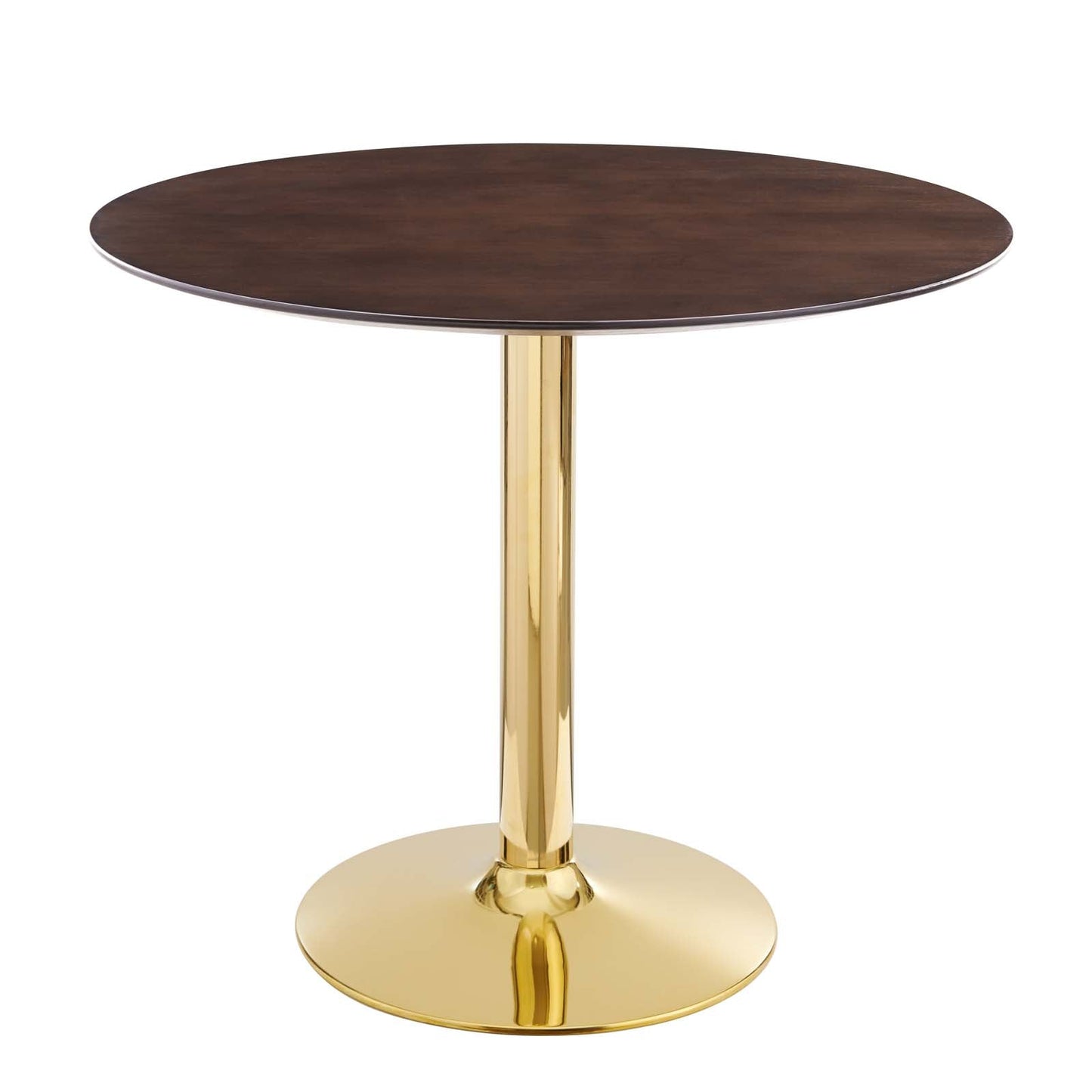 Verne 35" Artificial Marble Dining Table with Gold Base