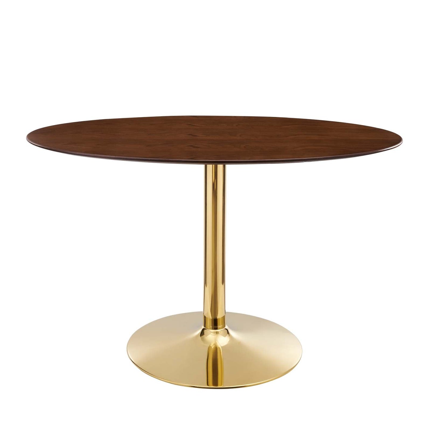 Verne 48" Oval Dining Table Gold with Artificial Marble and Wood Options