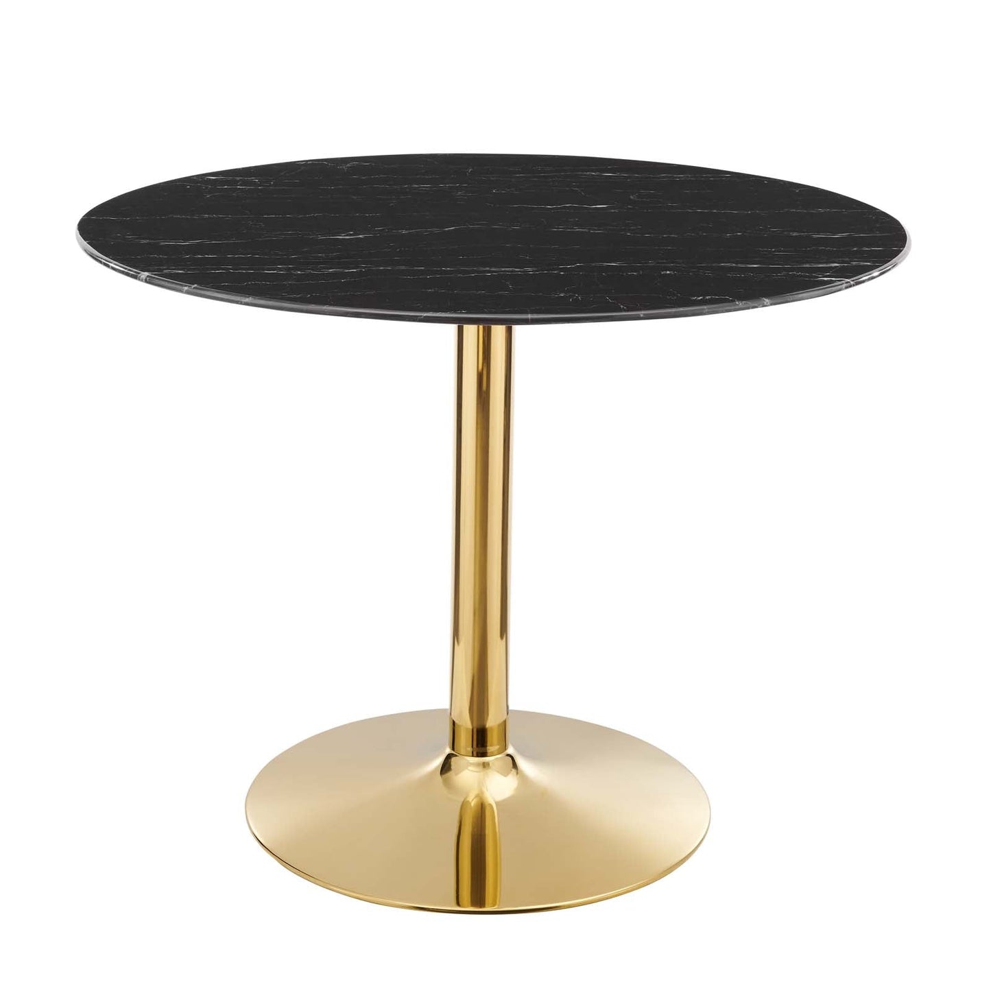 Verne 40" Artificial Marble Dining Table Gold