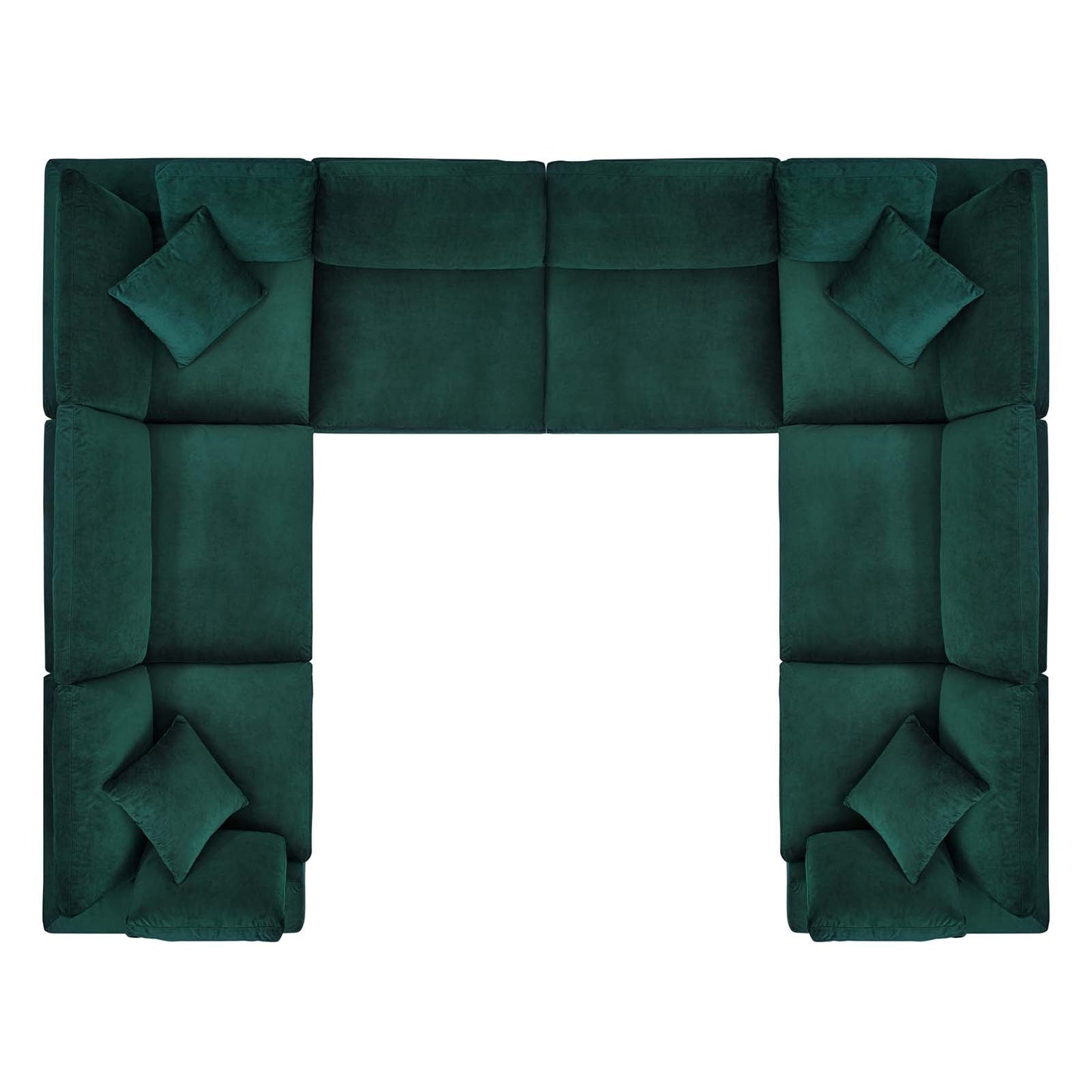Commix Down Filled Overstuffed Performance Velvet 	8-Piece Sectional Sofa Green EEI-4826-GRN