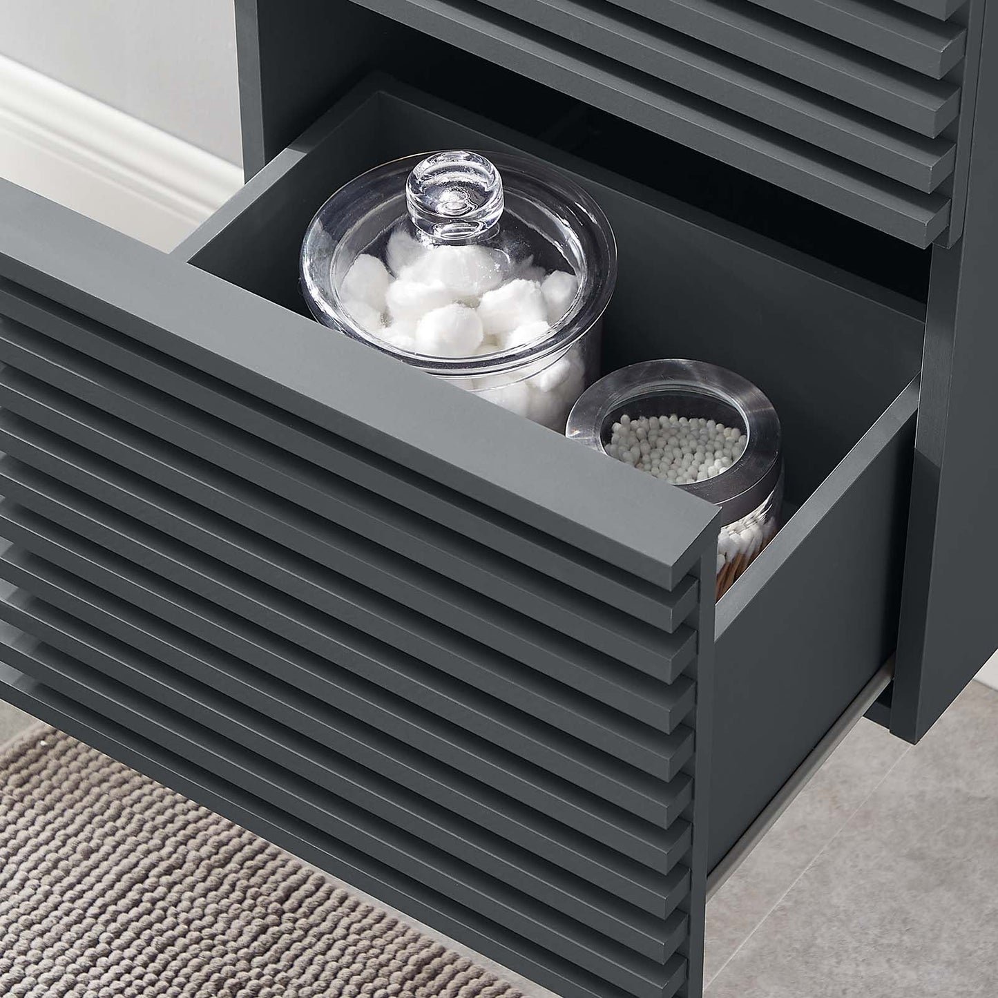 Render 18" Wall-Mount Bathroom Vanity Cabinet (Sink Basin Not Included) Gray EEI-4848-GRY