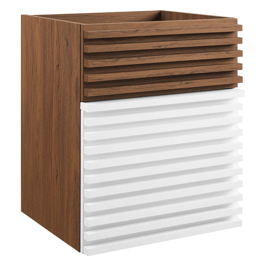 Render 18" Wall-Mount Bathroom Vanity Cabinet (Sink Basin Not Included) White Walnut EEI-4848-WHI-WAL