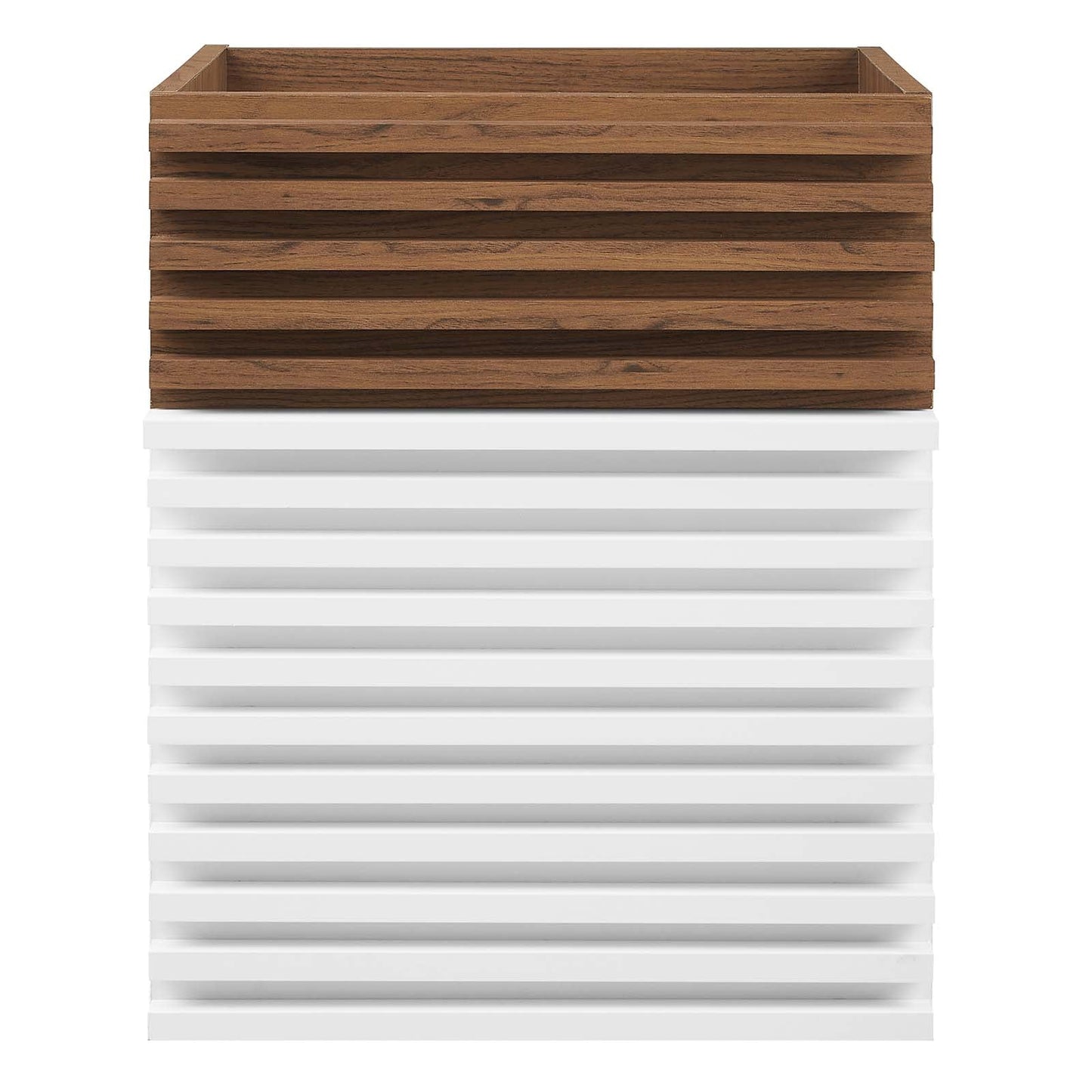 Render 18" Wall-Mount Bathroom Vanity Cabinet (Sink Basin Not Included) White Walnut EEI-4848-WHI-WAL