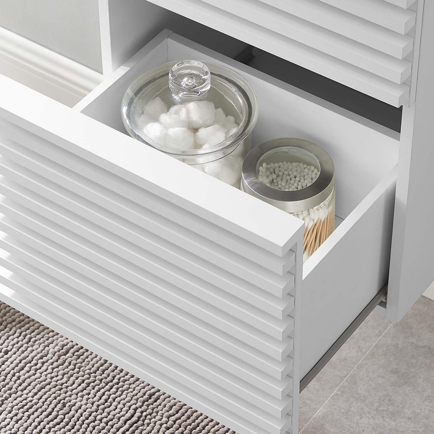 Render 18" Wall-Mount Bathroom Vanity Cabinet (Sink Basin Not Included) White EEI-4848-WHI