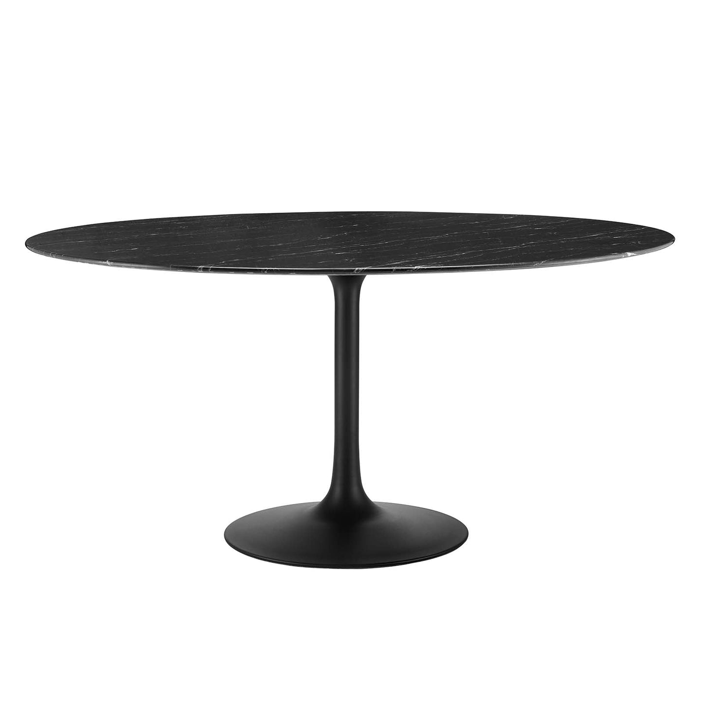 Lippa 60" Round Artificial Marble & Wood Grain Dining Table