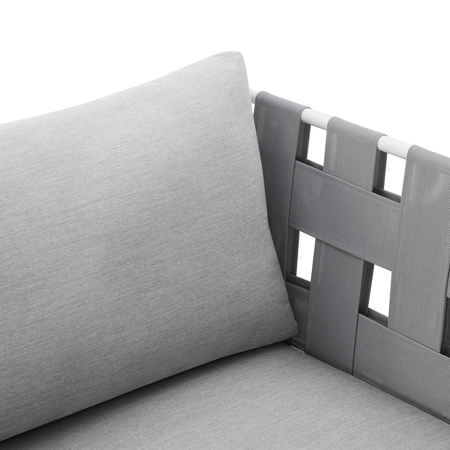 Harmony Sunbrella® Outdoor Patio Aluminum Armchair Gray Gray EEI-4956-GRY-GRY