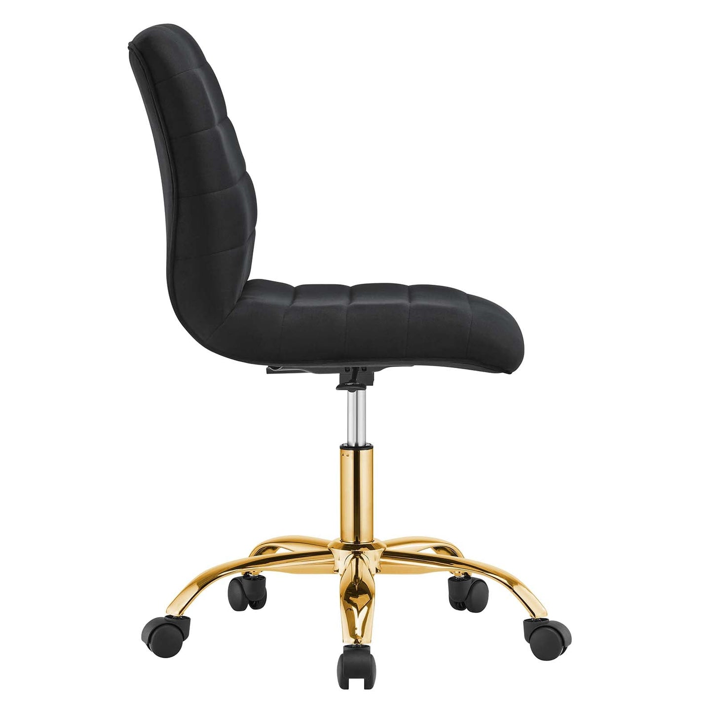 Ripple Armless Performance Velvet Office Chair Gold Black EEI-4972-GLD-BLK
