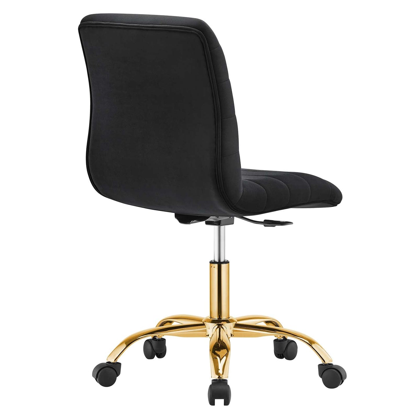 Ripple Armless Performance Velvet Office Chair Gold Black EEI-4972-GLD-BLK