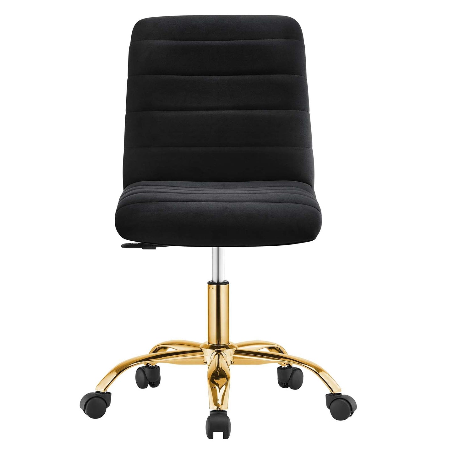 Ripple Armless Performance Velvet Office Chair Gold Black EEI-4972-GLD-BLK