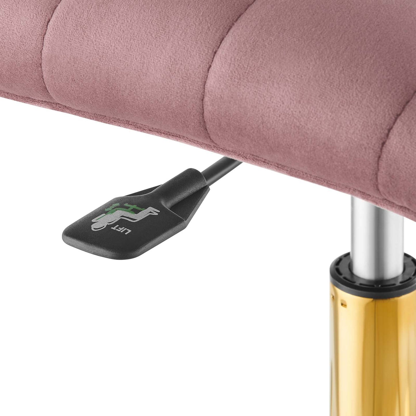 Ripple Armless Performance Velvet Office Chair Gold Dusty Rose EEI-4972-GLD-DUS