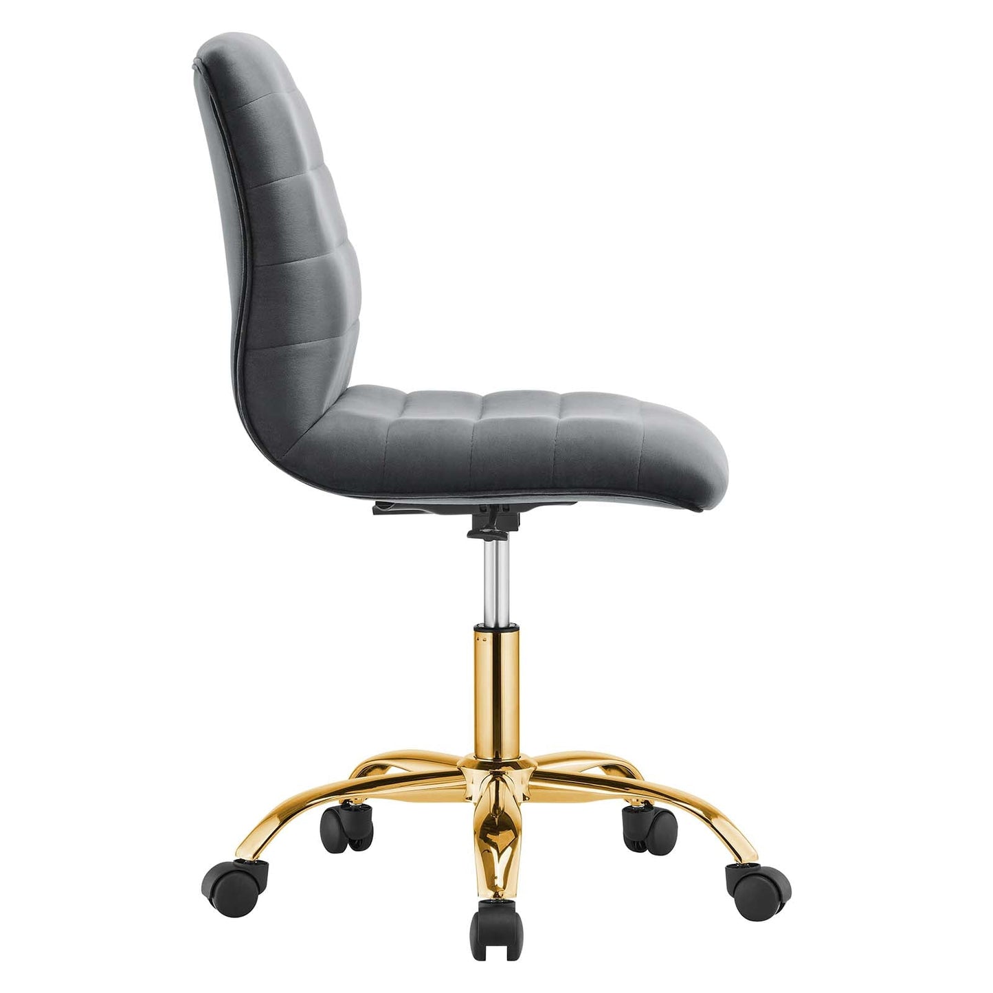 Ripple Armless Performance Velvet Office Chair Gold Gray EEI-4972-GLD-GRY