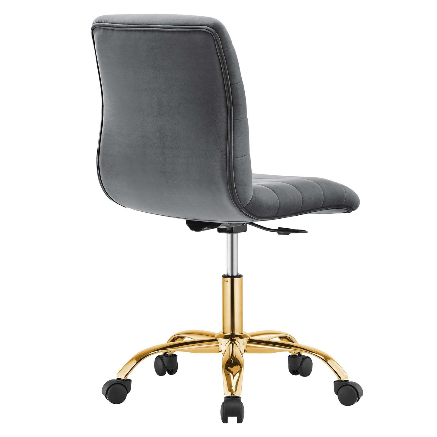 Ripple Armless Performance Velvet Office Chair Gold Gray EEI-4972-GLD-GRY