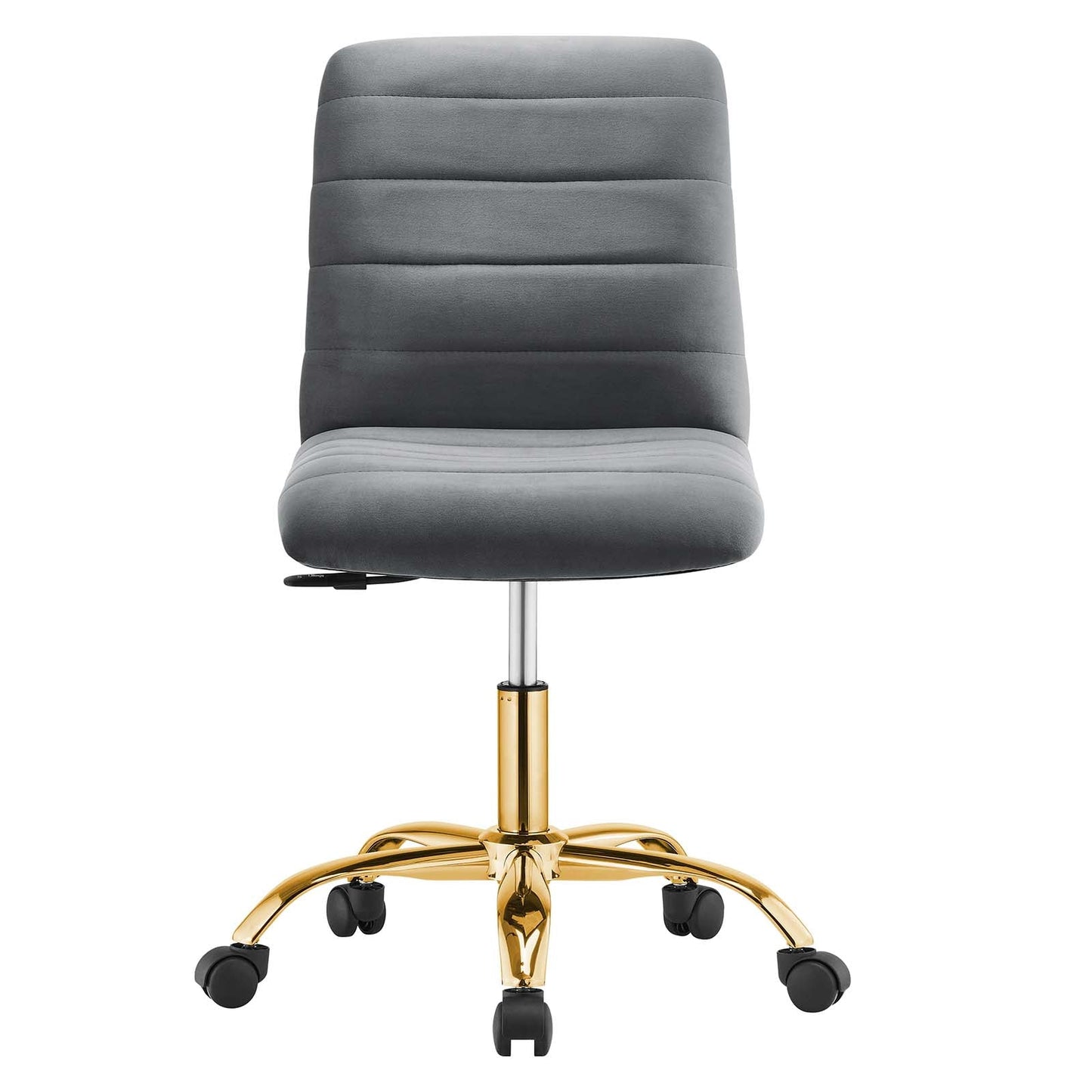 Ripple Armless Performance Velvet Office Chair Gold Gray EEI-4972-GLD-GRY