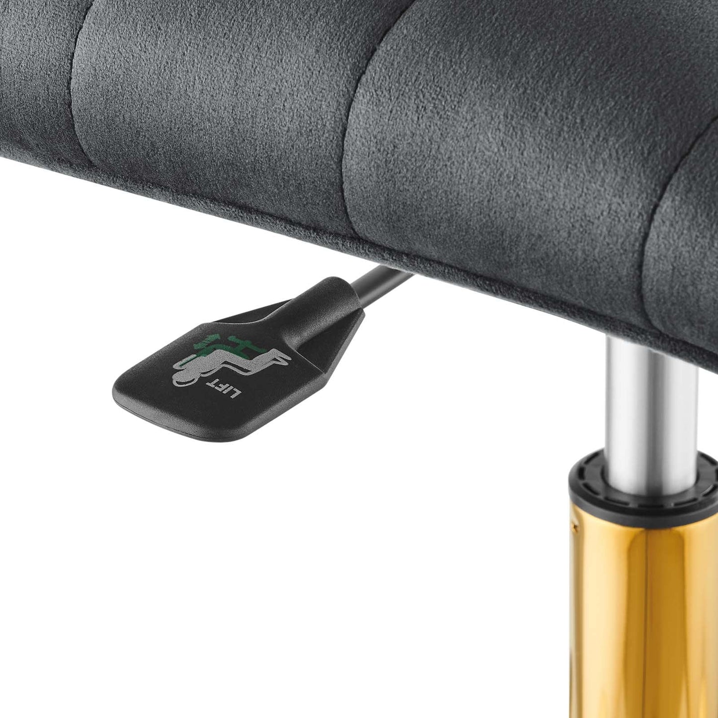 Ripple Armless Performance Velvet Office Chair Gold Gray EEI-4972-GLD-GRY