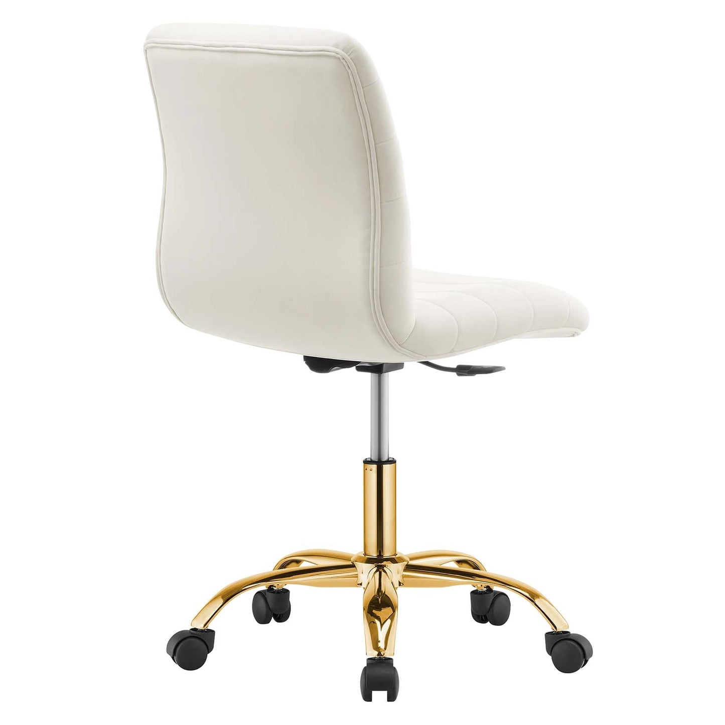Ripple Armless Performance Velvet Office Chair Gold Ivory EEI-4972-GLD-IVO