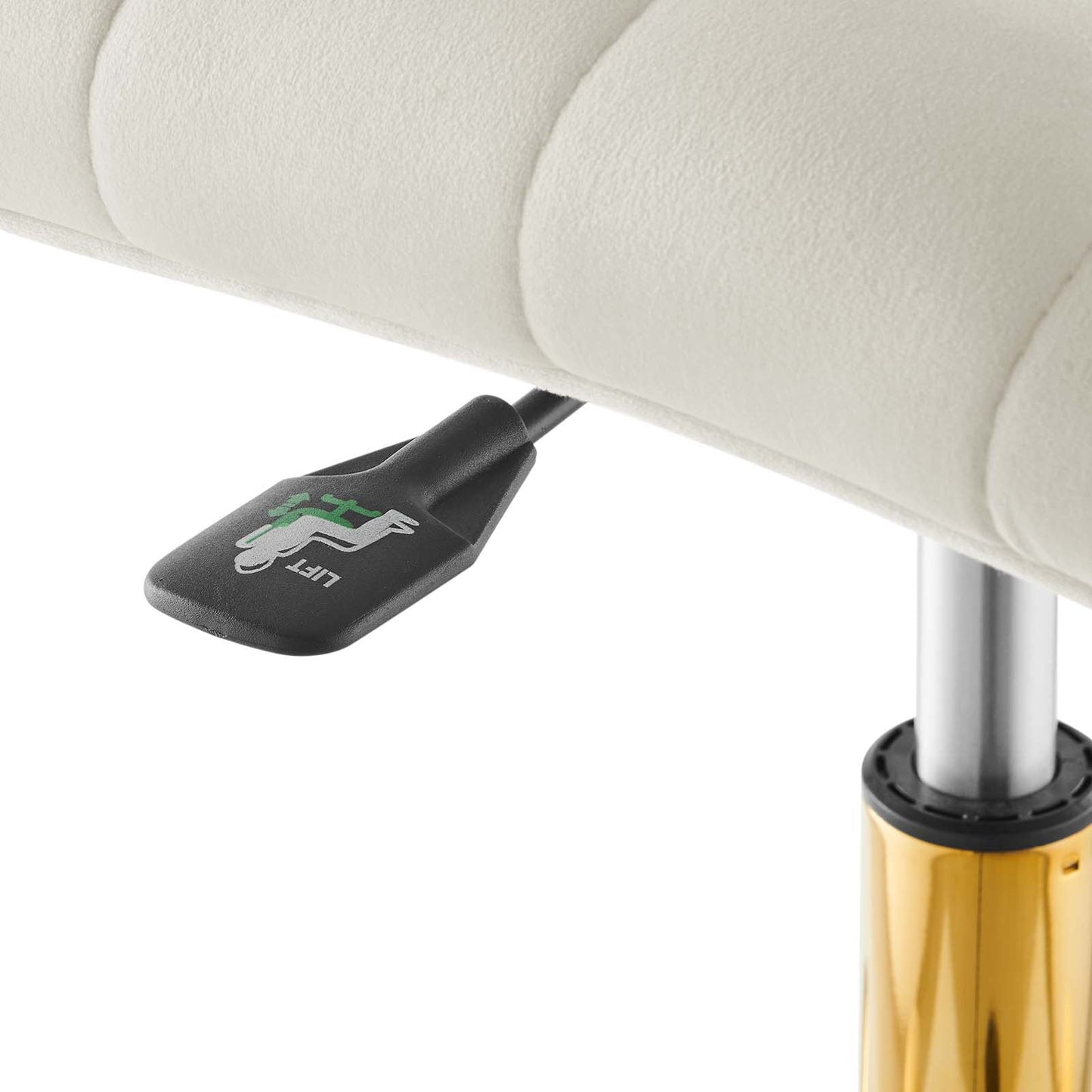 Ripple Armless Performance Velvet Office Chair Gold Ivory EEI-4972-GLD-IVO