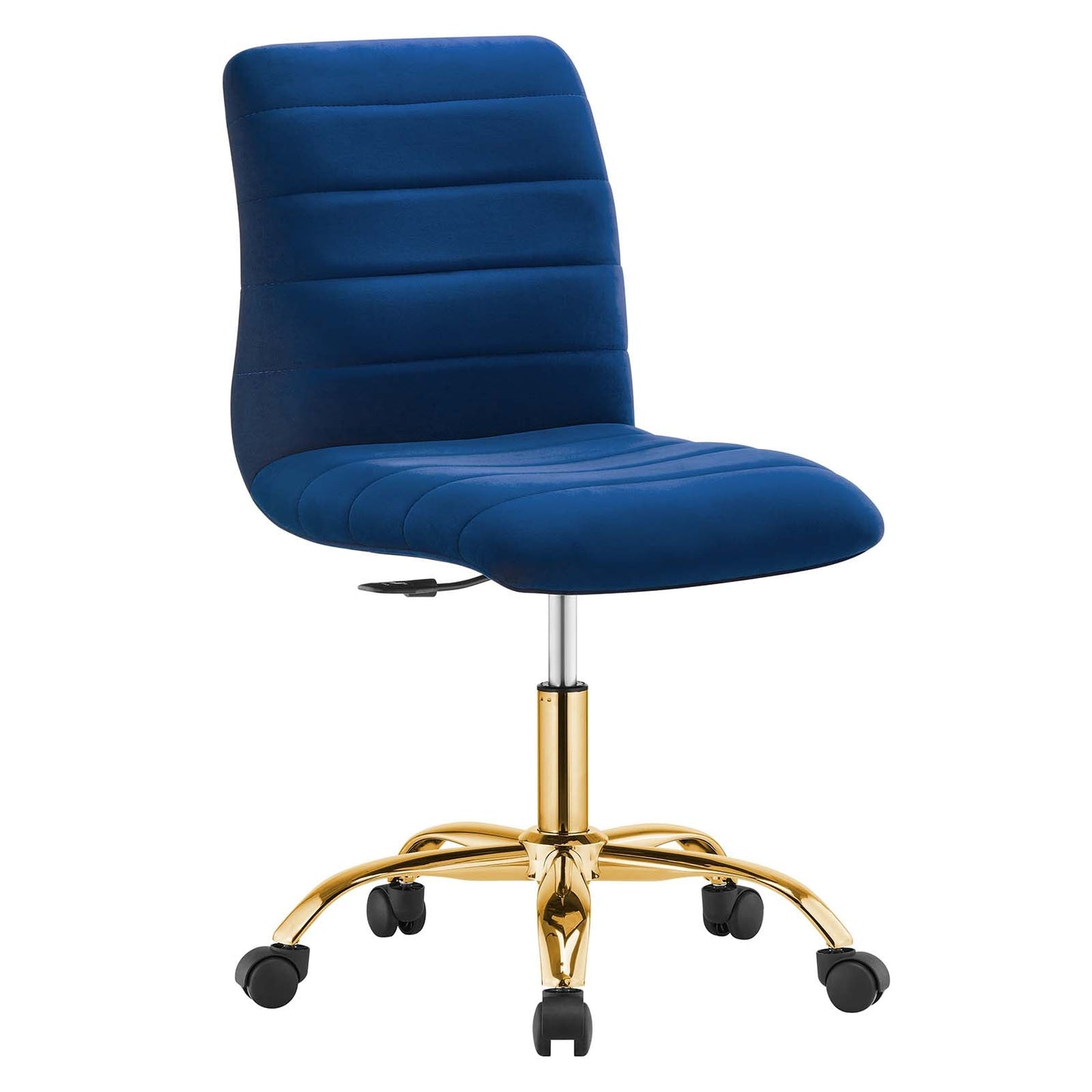 Ripple Armless Performance Velvet Office Chair Gold Navy EEI-4972-GLD-NAV