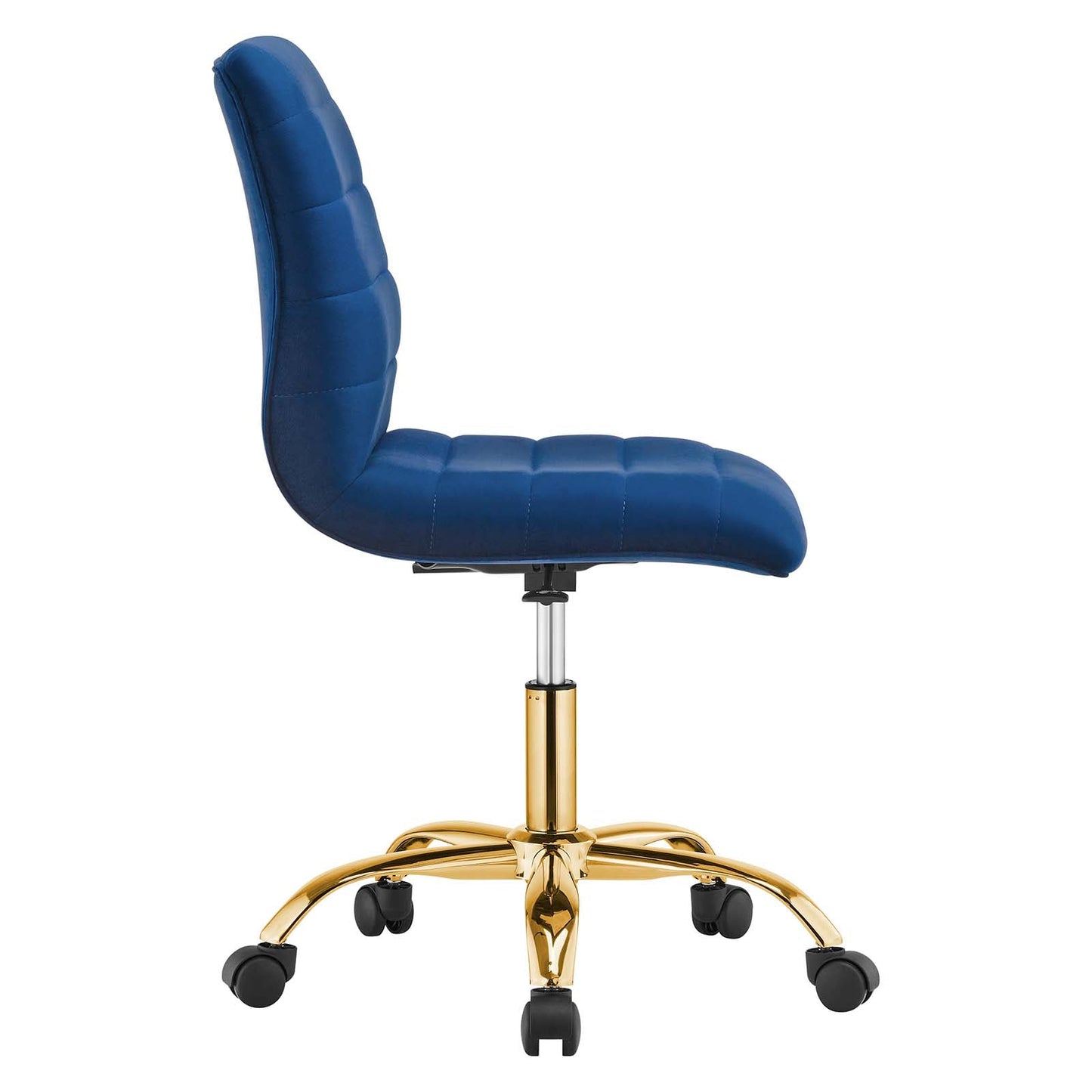 Ripple Armless Performance Velvet Office Chair Gold Navy EEI-4972-GLD-NAV